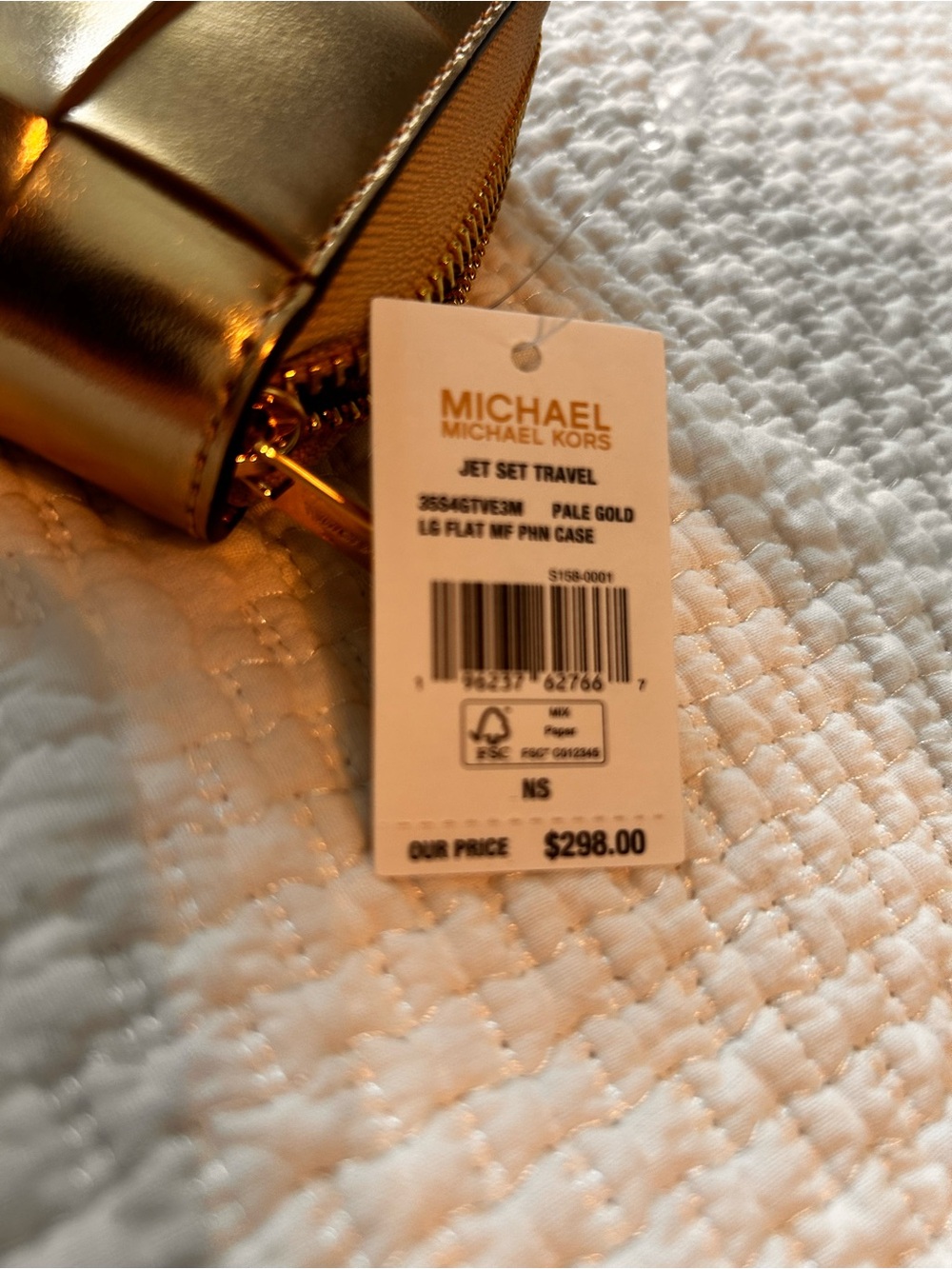 Michael Kors Gold Woven Zip Wallet. New with tags